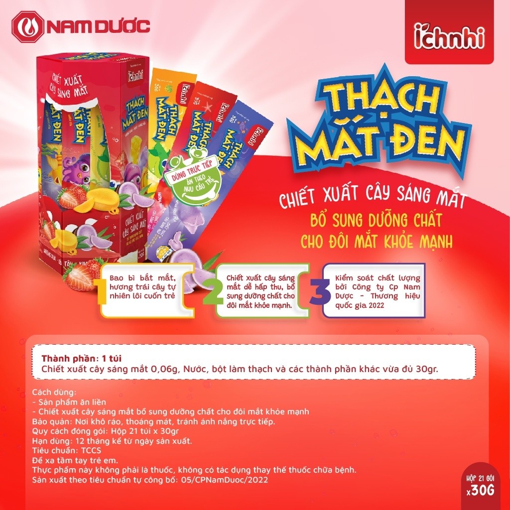 Thạch Chất Xơ, Thạch Mắt Đen, Thạch Ăn Ngon, Thạch Canxi Của Ích Nhi Cho Bé Ăn Rất Ngon Và Bổ Dưỡng