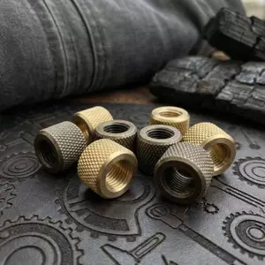 AqToCna DIY Đồng Thau Đính Hạt Hình Xi Lanh Paracord Dây Làm Phụ Kiện Cho Ngoài Trời Gear AqToCna