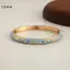 LUImo Vintage Màu Vàng Hoa Men Lắc Tay Vòng Tay Mở Vòng Tay Giọng Hoa Thanh Lịch Nữ Trang Sức Quà Tặng Cho Bữa Tiệc SBS