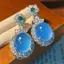 Bông tai tuyệt đẹp Retro Ánh sáng sang trọng Phong cách Cung điện Bông tai xanh sang trọng Bông tai cao cấp Bông tai bữa tối sang trọng Trang sức vận chuyển vào ngày 30 tháng 6 6,8