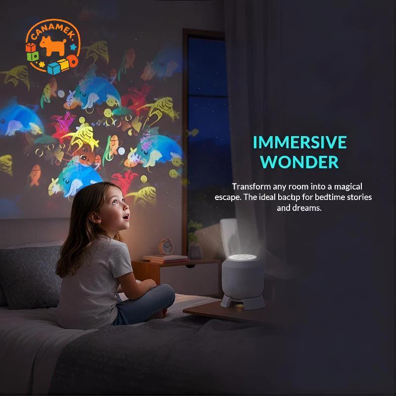 CANAMEK Đèn LED xoay 360 độ Đèn chiếu đại dương chạy bằng USB Đèn Ambiance ban đêm năng động cho bữa tiệc và phòng ngủ CSF