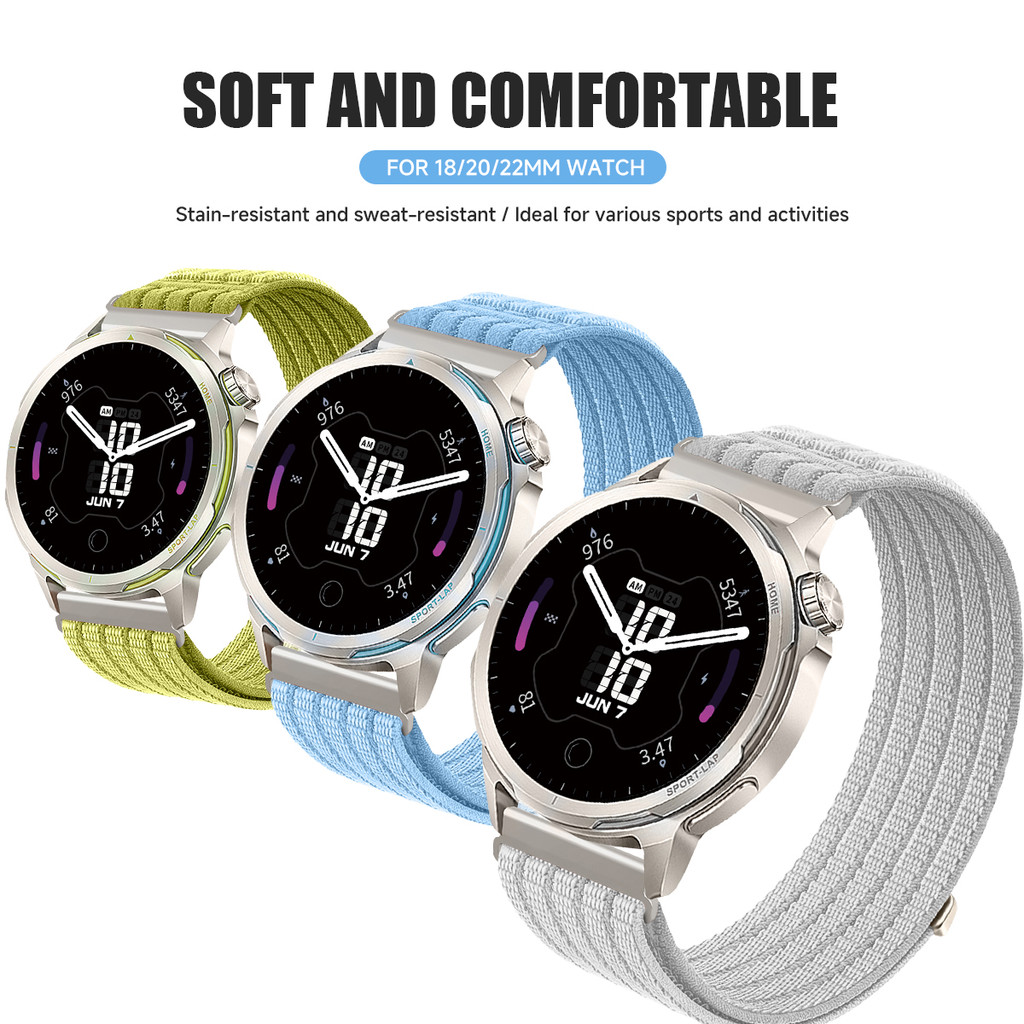 Dây đeo Nylon 18mm 20mm 22mm cho Huawei GT6 / 5 / 4 Pro 46mm có thể điều chỉnh dây đeo cho Samsung Galaxy Watch 7 6 5 4 40mm 44mm vòng tay