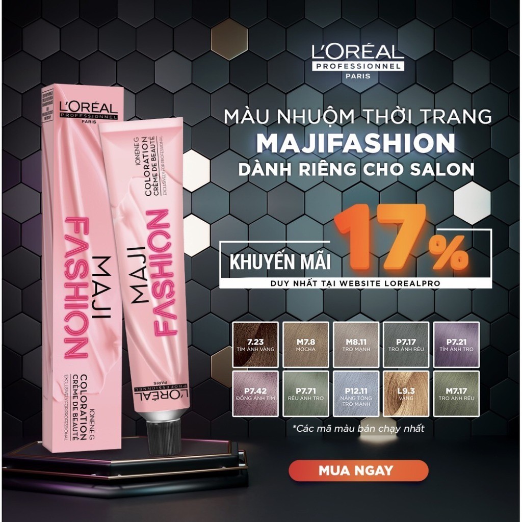 THUỐC NHUỘM TÓC THỜI TRANG CAO CẤP L'OREAL MAJIFASHION TUÝP 50ML + KÈM OXY [ MK ]