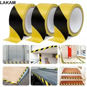 Băng kéo an toàn LAKAM, Băng cảnh báo PVC chống trượt chống thấm nước, Cảnh báo an toàn Nhãn dán cảnh báo dính nguy hiểm Sàn cầu thang