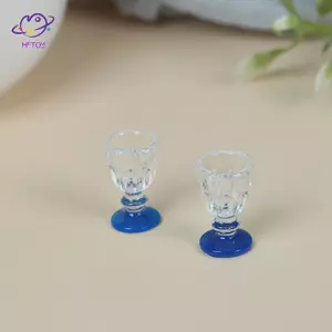 HFTOY 4 Chiếc Cốc Trong Suốt Thu Nhỏ Cốc Bia Mini Nhà Búp Bê Thủ Công Trang Trí Nhà ~