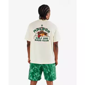 100% Cotton Cao Cấp Top GOLF VÀ BASS CLUB In Hình Áo Thun Tay Ngắn Phong Cách Đường Phố Mỹ Nam Nữ