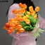 Bó hoa tulip LAKAM, Hoa giả silicon cảm ứng thực sự, Hoa nhân tạo chất lượng cao 5 đầu