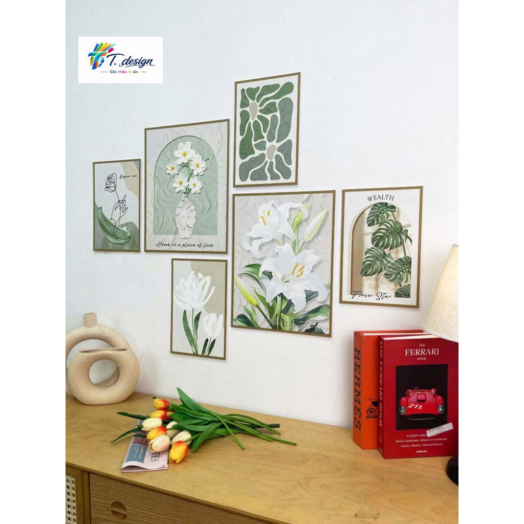 SET 6 Tranh Dán Tường Nhiều Mẫu Hiện Đại, Dễ Thương , Decor Phòng Khách, Phòng Ngủ, Spa, Phòng Nail, Mi - T.Design