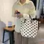 Túi mua sắm nữ sang trọng Springevenstar bằng vải Canvas Họa tiết chấm bi độc đáo Lựa chọn lớn và nhỏ Springevenstar