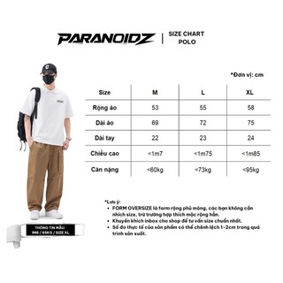 Áo polo oversize unisex localbrand paranoidz thêu chữ nhật vải 100 cotton signature collection pdz05