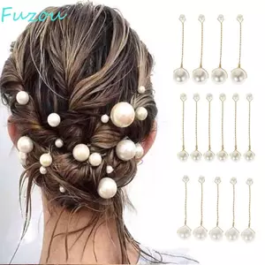 FUJIOU 18 Cái / bộ Kẹp Tóc Ngọc Trai Giả Cô Dâu, Kẹp Tóc Giả Gấp Hai Đầu, Dụng Cụ Thiết Kế Kiểu Tóc Thanh Lịch Vintage Ngọt Ngào Trang Sức Tóc Cô Dâu Hàng Ngày Kiểu Tóc