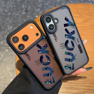 Chữ may mắn Độc đáo Thích hợp cho iPhone 17 ProMax XR 15 Pro 16 Pro 13 Plus 11 Pro Max 17 Pro 12 14 Pro XS 15 ProMax Vỏ bảo vệ chống mài mòn mờ chống trượt
