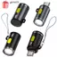 Đèn pin Mini GAVESTO Type-C, Đèn khẩn cấp USB C di động 230 Lumens cao, phích cắm và chạy bằng hợp kim nhôm có dây buộc Móc khóa Đèn pin đi xe đạp
