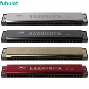 FUHUIOT 24 Lỗ Harmonica, Chuyên Nghiệp Tremolo Harmonica C-key Harmonica, Đồ Chơi Giáo Dục Sớm Hàng Đôi Người Mới Bắt Đầu Chơi Blues Harmonica Người Lớn