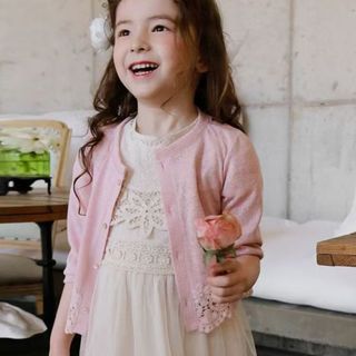 Áo Chống Nắng Ren Thanh Lịch Cho Bé Gái - Cardigan Mỏng Nhẹ, Phong Cách Công Chúa Dễ Phối