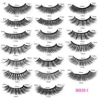 Wispy Fluffy Long D Volume Lông Mi Giả - 20 Cặp Trang Điểm DIY