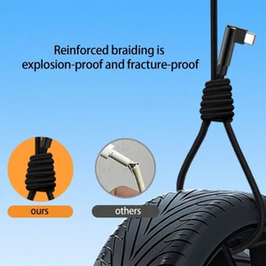 Cáp đồng bộ dữ liệu loại C góc phải Yoo 6A Dây sạc nhanh Vỏ Nylon gia cố cho điện thoại thông minh Pad 3 kích thước Lựa chọn