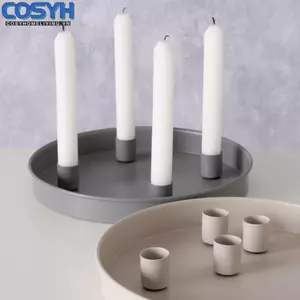 <cosyh>Round Metal Candlestick With 4 Sliding Candlesticks Christmas Table Decoration