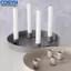 <cosyh>Round Metal Candlestick With 4 Sliding Candlesticks Christmas Table Decoration