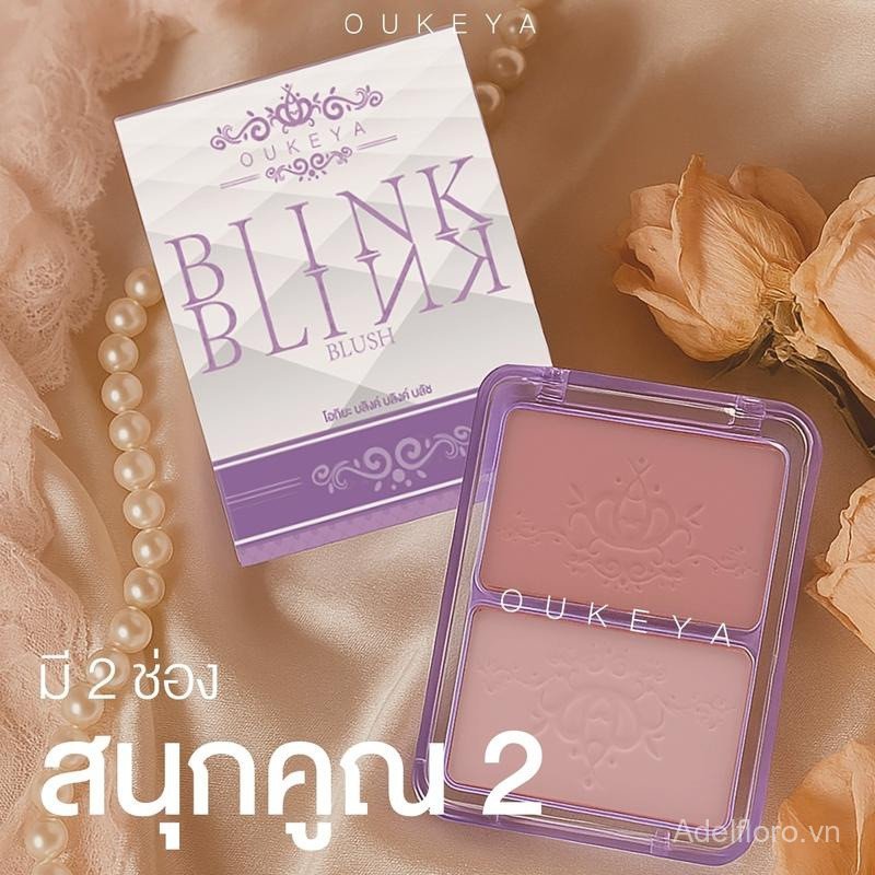 【Adel Floro】Bảng Phấn Má 2 Màu - Lì Mềm Hồng Nhạt, Kiềm Dầu, Lâu Trôi, Ửng Hồng Tự Nhiên, Nhũ Mịn