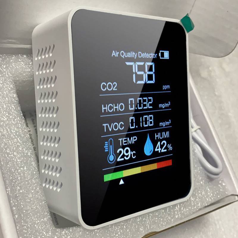 [MAKY] Máy đo CO2 5in1 đa chức năng Máy kiểm tra độ ẩm nhiệt độ kỹ thuật số Carbon Dioxide TVOC HCHO Máy dò chất lượng không khí VN