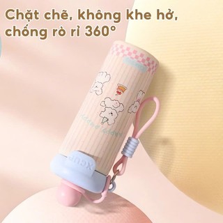 Bình giữ nhiệt Inox 316 600ml có ống hút dễ thương dành cho học sinh sinh viên, giữ nóng và lạnh