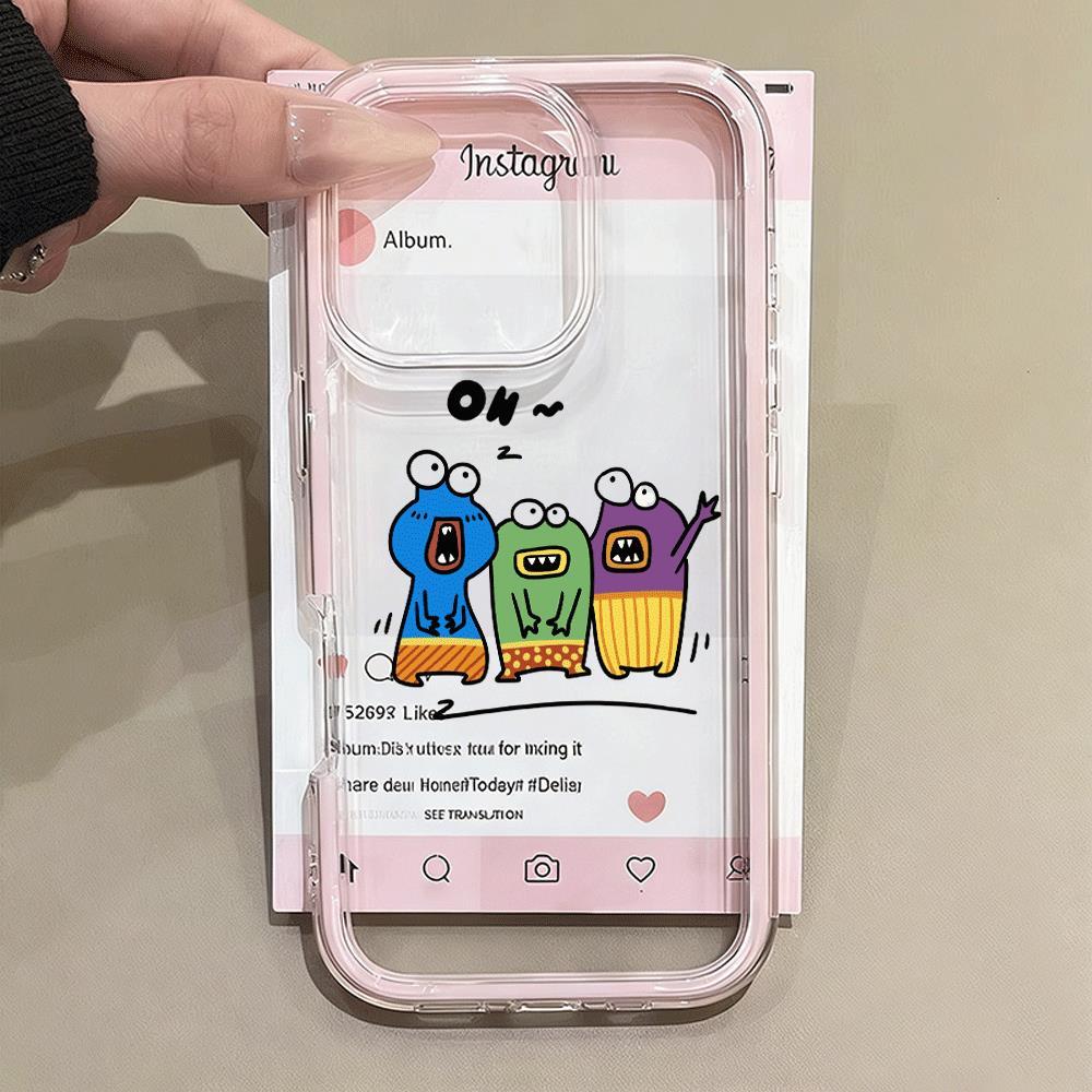 Con quái vật nhỏ đầy màu sắc cho trường hợpiPhone17promax161514plus3trong1bezel131211pro