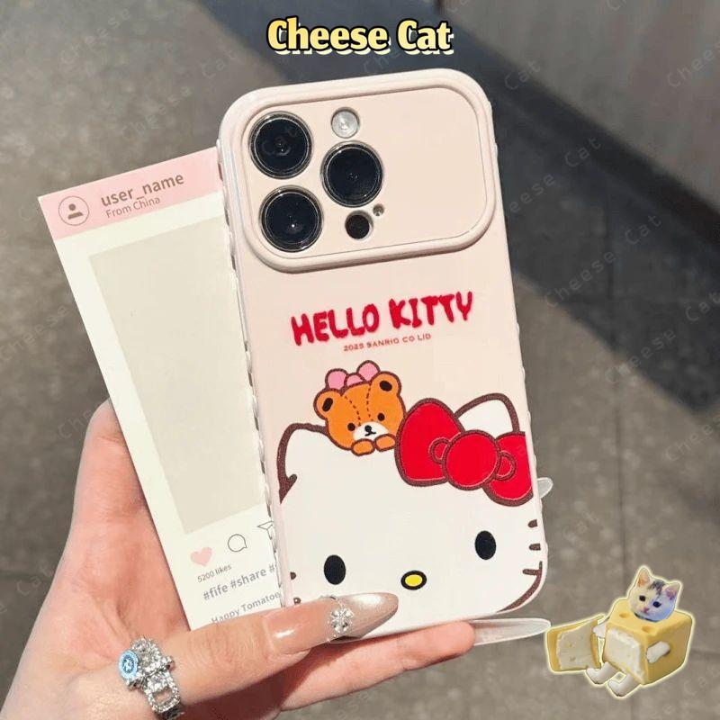 cho Kitty kurom Ốp lưng thiết kế hình trái tim cho iPhone 17 Pro Max 15 16 Pro 13 14 Plus 12 11 Pro Max