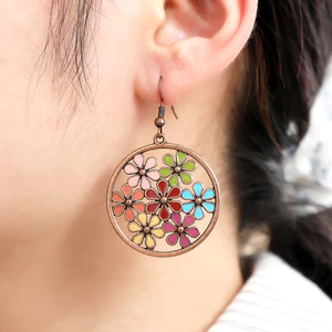 Bông tai hợp kim tròn thời trang sáng tạo Bohemian Ladies Phổ biến