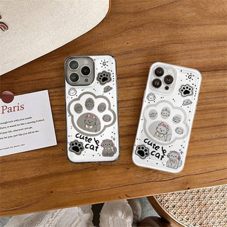 Ốp Lưng Mèo trong suốt rỗng ruộtiPhone 11 12 13 14 15 16 Pro X XR XS Max 7Plus 8Plus trong suốtbạch Suốt-GD