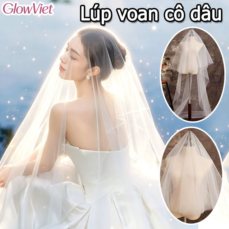 Lúp voan cô dâu, phụ kiện cưới, trùm đầu, chụp ảnh, studio, hóa trang Halloween costume, khăn trùm đầu.
