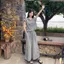 Tay bay sang trọng phong cách Hàn Quốc chấm bi tay ngắn dáng ôm hơn Quần ống rộng Bộ đồ hai mảnh thông thường