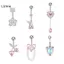 LUImo Thời Trang Bướm Trái Tim Mặt Dây Chuyền Thép Không Gỉ Bụng Nút Xuyên Nhẫn Nữ Cô Gái Gợi Cảm Cơ Thể Trang Sức Phụ Kiện Quà Tặng SBS
