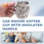 Cốc cà phê bằng thép không gỉ động cơ V8, Tay cầm cách nhiệt cho cốc cà phê ô tô dành cho người yêu xe hơi Quà tặng