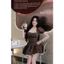 ĐẦM BI VIỀN REN CỔ VUÔNG TAY PHỒNG FORM XOÈ, 3màu BYJOLIE