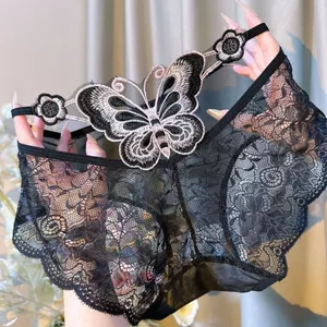 Quần Lót Thoáng Khí Nữ Ren Gợi Cảm Nơ Rỗng Thêu Size Lớn Gạc Quần Đùi