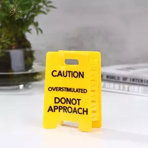 HNKMP Dấu hiệu cảnh báo quá mức Kẹp móng vuốt tóc, Kẹp tóc thận trọng màu vàng, Không tiếp cận Dấu hiệu móng vuốt tóc Kẹp tóc, Quà tặng Gag ngộ nghĩnh Fo.