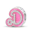 26 Màu Hồng Barbie Chữ Tiếng Anh Dây Hạt Lỗ Lớn, Hạt Hợp Kim Mới, Phụ Kiện Trang Sức DIY Hai Mặt, Vòng Tay