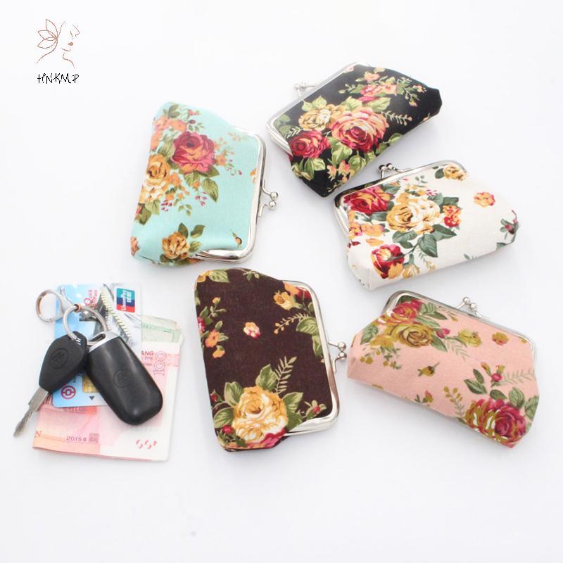 HNKMP 1 Chiếc Hoa Hồng Thanh Lịch Mới Canvas Mini Ví Đựng Tiền Xu Zero, lady Zero Ví Và Túi Đựng Tiền Xu Bé Gái Phụ Nữ Thay Đổi Ví.