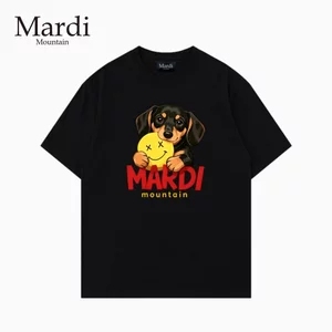 Bán Hàn Quốc Dachshund Chó In Hình Cặp Đôi Tay Ngắn Cổ Tròn Áo Thun Nam Nữ 0529