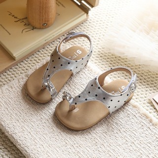 Bé Gái Chấm Bi T-Strap Sandal Có Nơ Kim Cương Đế Mềm Chống Trơn Trượt Trẻ Em Giày Đi Biển Mùa Hè Trẻ Em Xăng đan Công Chúa Size 23-34