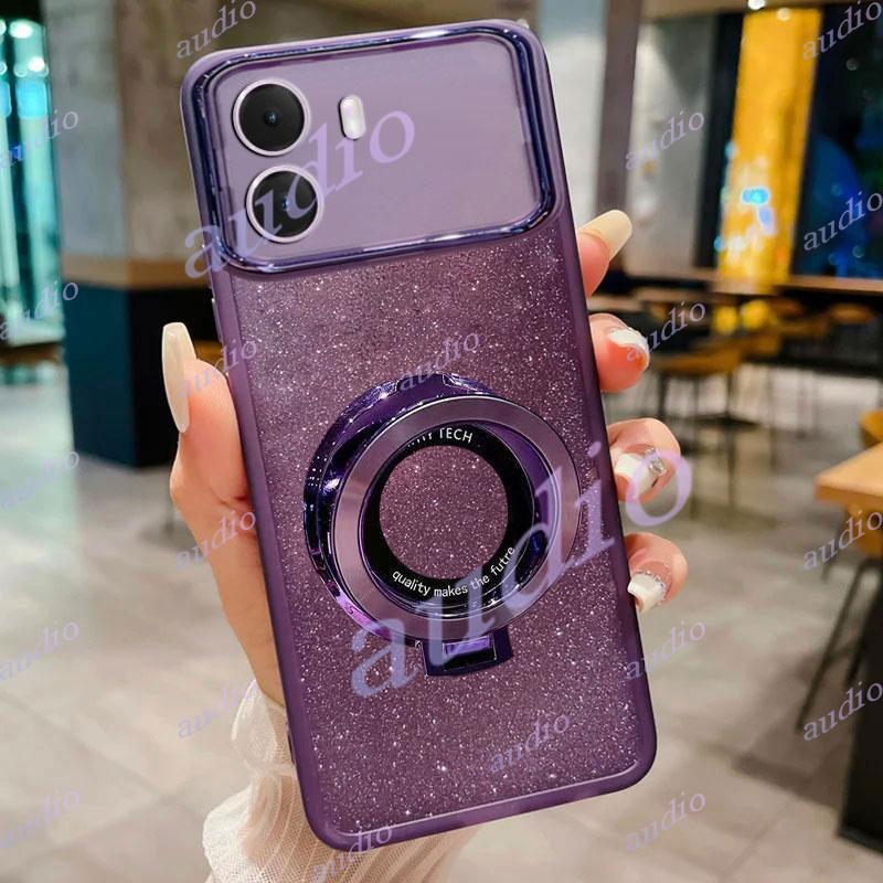 Realme P4 Lite 5G 4G Họa Tiết CD Lấp Lánh Giá Đỡ Từ Tính Ốp Lưng Điện Thoại Realme P4 Lite Power P4x P4Lite RealmeP4 Lite 5G Full Camera Bảo Vệ Phim Lấp Lánh Vỏ Điện Thoại Có Giá Đỡ