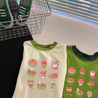 Áo thun Cotton ngắn tay mùa hè Áo thun trẻ em bé gái Quần áo hoạt hình