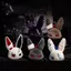 TOPTOOLCX Dark Bunny Plush Doll, Phong cách Gothic Thiết kế dễ thương Thỏ sang trọng Móc khóa sang trọng, Túi thỏ sang trọng thêu dễ thương Charm Daily Carry
