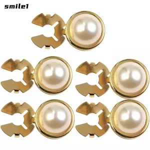 Nút và khuy măng sét SMILE, Vỏ nút trang trí thiết kế thời trang màu bạc vàng, Nút trang sức thủ công DIY kim loại 18mm cho quần áo