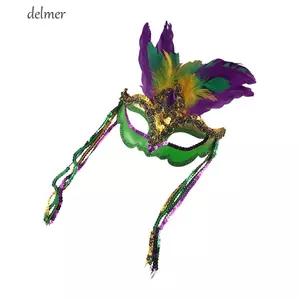 DELMER Mặt nạ lông con công, Đồ dùng dự tiệc Mặt nạ lễ hội trang điểm, Nhựa công chúa Rỗng ra Venice Mặt nạ hóa trang Halloween