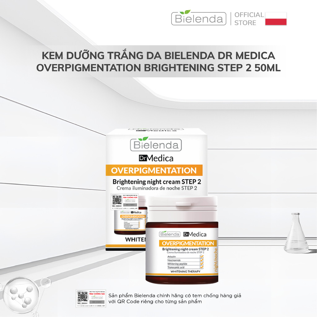 Kem dưỡng trắng da Bielenda Dr Medica Overpigmentation Brightening Step 2 50ml