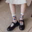 Tất mỏng mùa hè PYCOU, Tất ren in hoa ngọt ngào Thiết kế giữa bắp chân, Tất lụa pha lê trong suốt siêu mỏng co giãn thoáng khí Mặc thường ngày