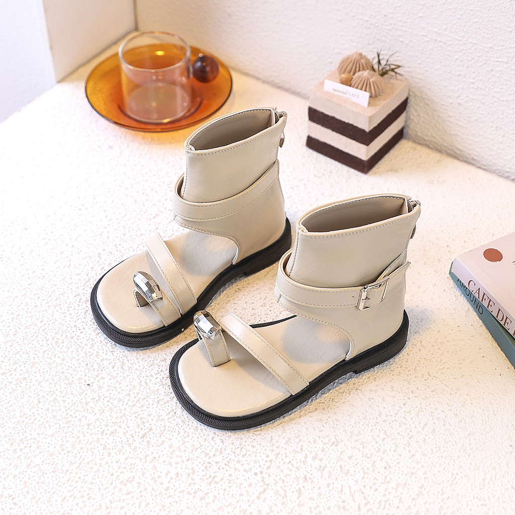 Giày sandal ống cao bé gái kiểu hiện đại, đế mềm êm chân, chống trượt mùa hè