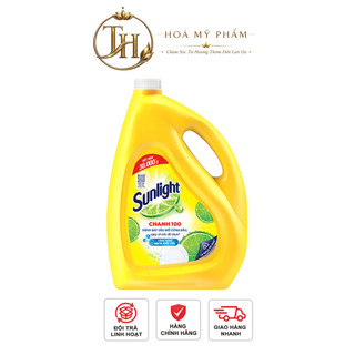 Nước Rửa Chén Bát Sunlight Chanh 100 Sạch Nhanh Xả Bọt Nhanh Rửa Sạch Dầu Mỡ 3.6kg